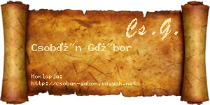 Csobán Gábor névjegykártya